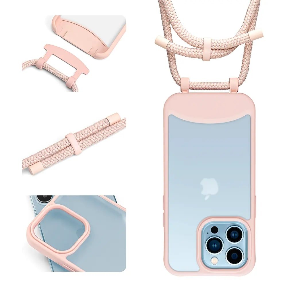 Detachable Crossbody Phone Case pink