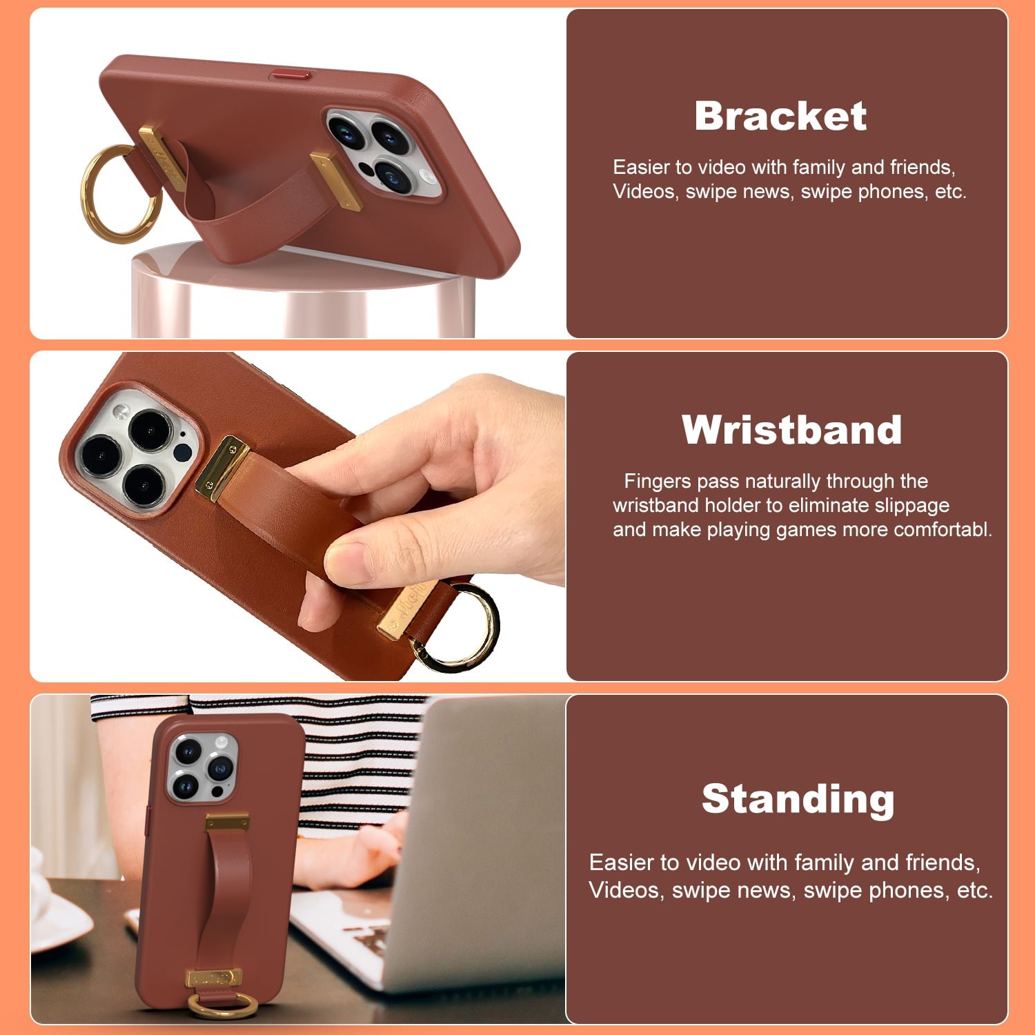 Luxury leather iPhone Case