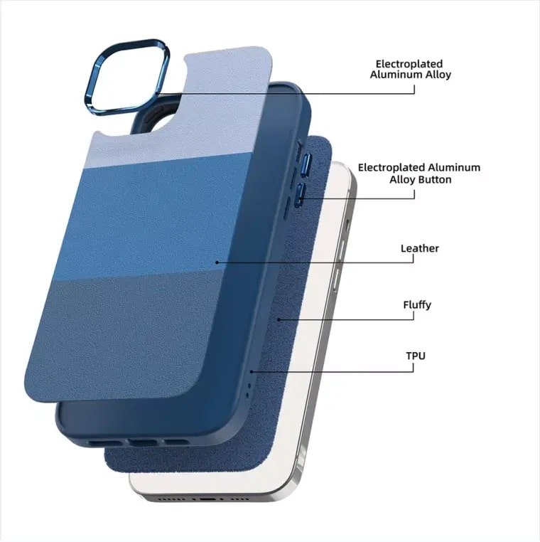 PU Leather Phone Case with Microfiber Lining