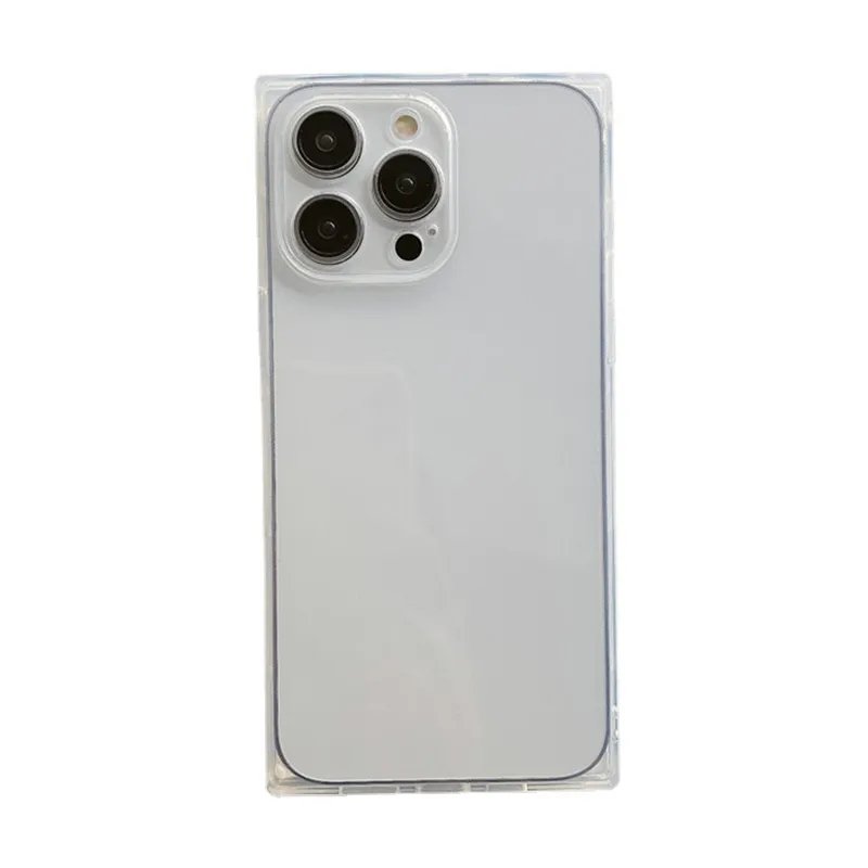 Wholesale Newest Transparent Square iPhone Case Lens Protection